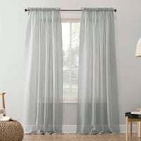 Erica Silver Rod Pocket Sheer Curtain Panel, 84"