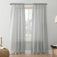 Erica Silver Rod Pocket Sheer Curtain Panel, 95"