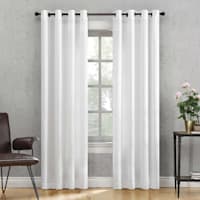 Found & Fable Huntington White Room Darkening Grommet Curtain Panel, 84"