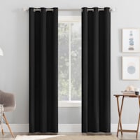 Tremont Black Room Darkening Grommet Curtain Panel, 63"