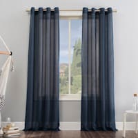 Erica Navy Blue Grommet Sheer Curtain Panel, 84"