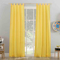 Maddie Yellow Tab Top Light Filtering Curtain Panel, 84"