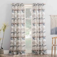 Multicolor Nebula Printed Rod Pocket Sheer Curtain Panel, 84"