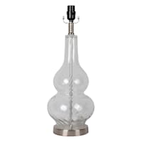 Ty Pennington Clear Double Gourd Glass Table Lamp, 21.5"