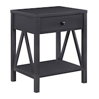 Honeybloom Ayres 1-Drawer Accent Table, Grey