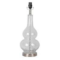 Ty Pennington 21In Clear Glass Double Gourd Table Lamp