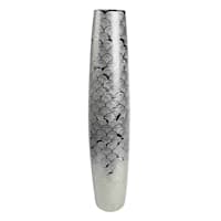 Silver Ceramic Vase, 30"