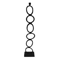Black Stacked Circle Candle Holder, 29"