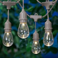15-Count UL LED Edison String Light Set, Taupe Wire