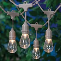 30-Count UL D40 Edison Bulb String Light Set, Taupe Wire