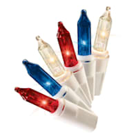 50-Count Red, White & Blue Mini String Lights