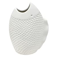 Tracey Boyd White Ceramic Fish Vase, 6.5"