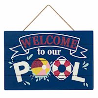 Welcome to Our Pool Slotted Outdoor Wall Decor, 20"