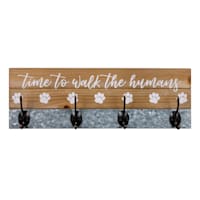 Time to Walk The Humans Wall Hooks, 18x6