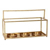 Providence 3-Candle Gold Metal Candle Holder, 16"