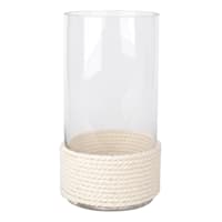 Ty Pennington Clear Glass Vase with Textured White Base