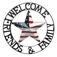Welcome Friends & Family Patriotic Star Wall Decor, 22"
