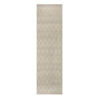 (B726) Honeybloom Denali Neutral Flatweave Runner, 2x7