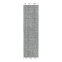 (B732) Honeybloom Clark Indigo Woven Runner, 2x7