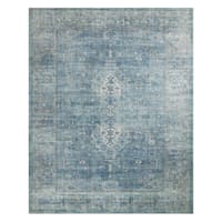 (B721) Found & Fable Alana Blue Medallion Area Rug, 8x10