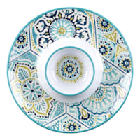 Blue Paisley Melamine Chip & Dip Tray, 13"