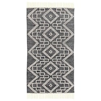(B711) Honeybloom Grey Accent Rug, 3x5