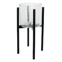 Oversized 4-Leg Black Pillar Candle Holder, 20"