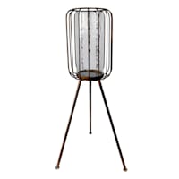 Hurricane Glass Floor Candle Holder, 29"