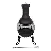 Black Steel Outdoor Chimenea