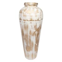 White Washed Metal Vase, 30.3"