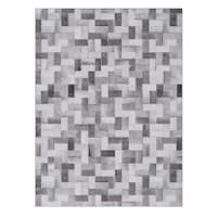 (D537) Crosby St. Nova Grey Printed Area Rug, 8x10