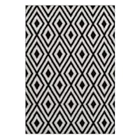 (D532) Black & White Diamond Design Runner, 2x7