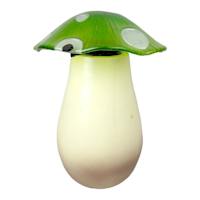 Green Outdoor Solar Glass Mushroom Lantern, 8.5"