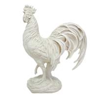 Honeybloom White Rooster Outdoor Garden Statue, 27.5"