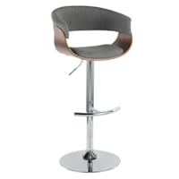 Crosby St. Vintage Mod Adjustable Swivel Barstool, Grey