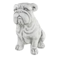 Grey Bulldog Outdoor Garden Statue, 14"