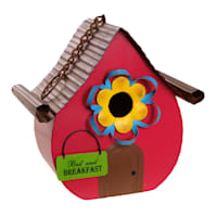 Red Metal Birdhouse, 7.9"