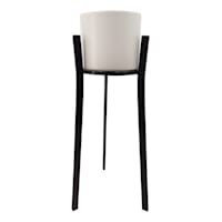 White & Black Metal Planter Stand, Small