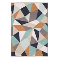 (D545) Mint Julep Geo Area Rug, 5x7