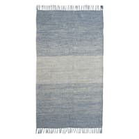 (D522) Blue Ombre Fringe Accent Rug, 3x5