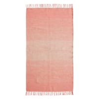 (D520) Coral Ombre Fringe Accent Rug, 3x5