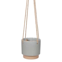 Indoor Hanging Grey Stoneware Pot, 5.5"