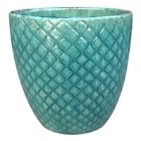 Blanche Turquoise Ceramic Outdoor Planter, Large
