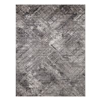 (D554) Estie Charcoal & Black Area Rug, 8x10