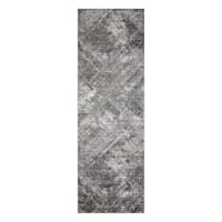 (D554) Estie Charcoal & Black Runner, 2x7