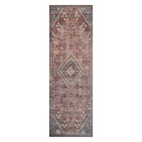 (D553) Found & Fable Vilani Red & Blue Medallion Runner, 2x7