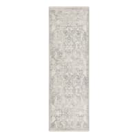 (B762) Cypress Ivory Floral Runner, 2x7