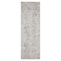 (B769) Helena Grey Floral Runner, 2x7