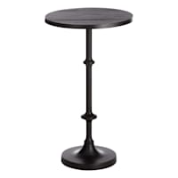 Calvin Black Metal Accent Table, 22"