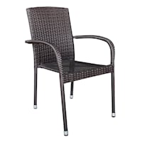 Brown Wicker Stackable Patio Chair